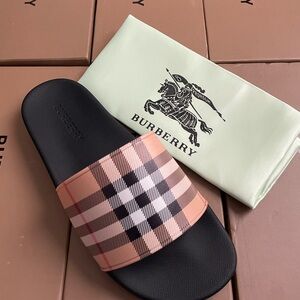 Burberry Men's Checkered Slide Sandals